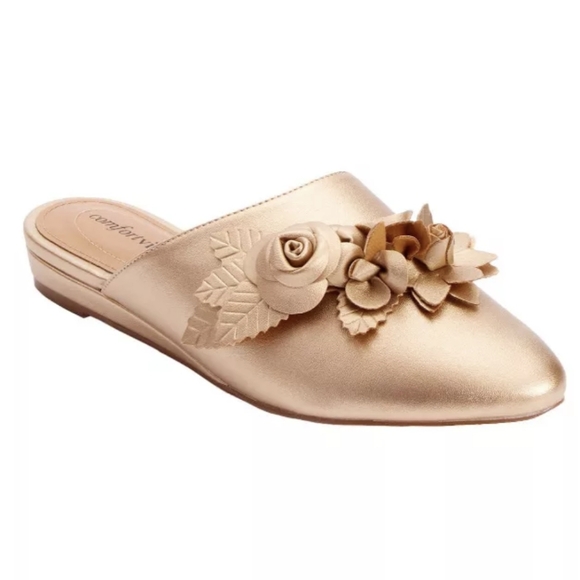 comfortview Shoes - Comfortview Women's Wide Width The Ayla Mule Metallic Gold